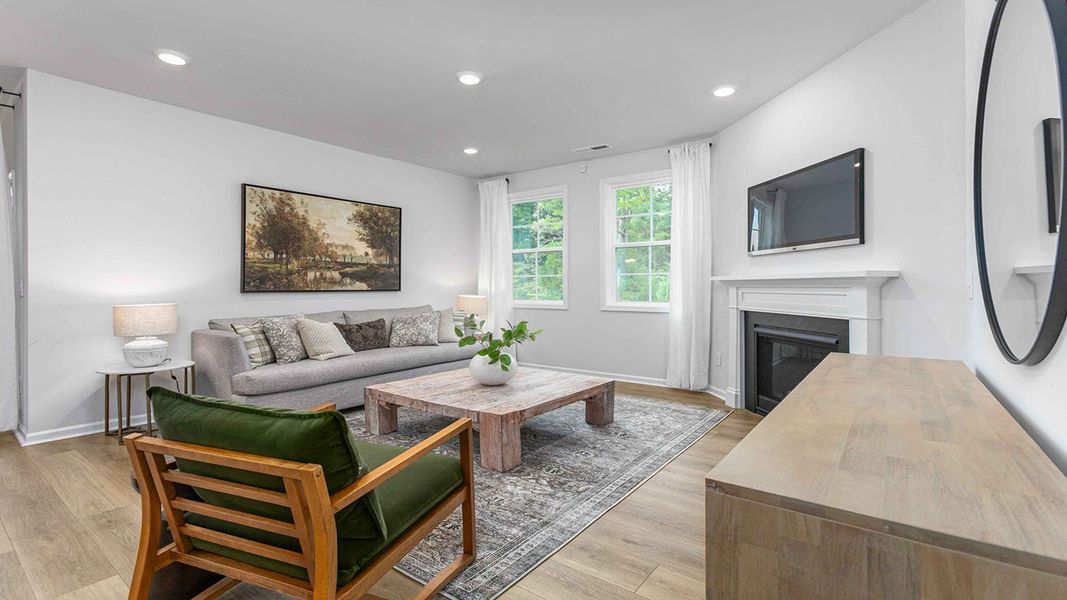 Furnished interior view inside a new home in The Villas at Kinsley, Jamestown (Image 22).