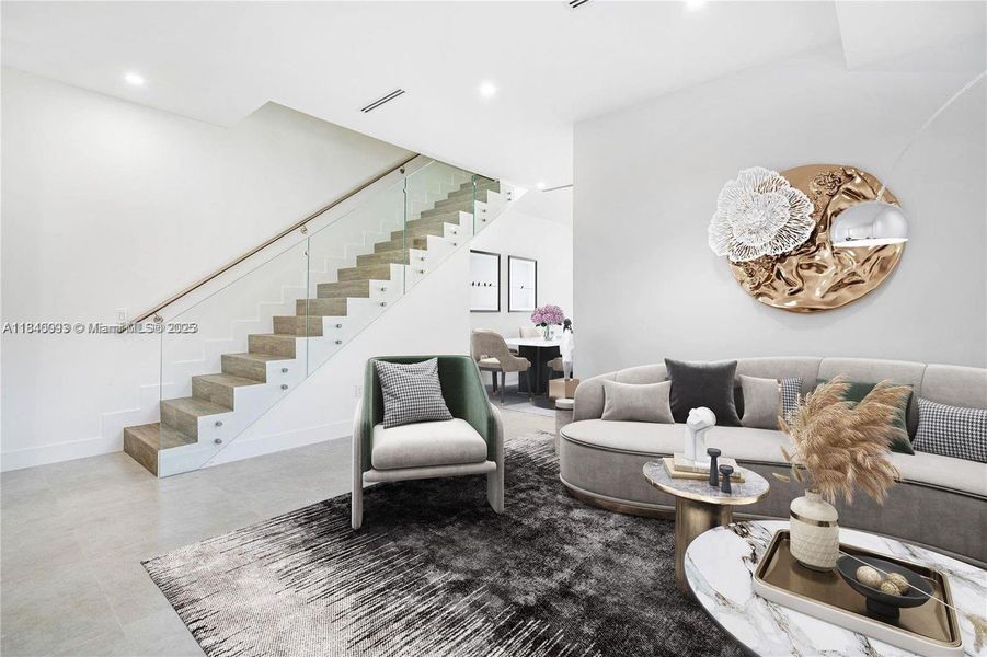 Furnished interior view inside a new home in , Miami (Image 25).