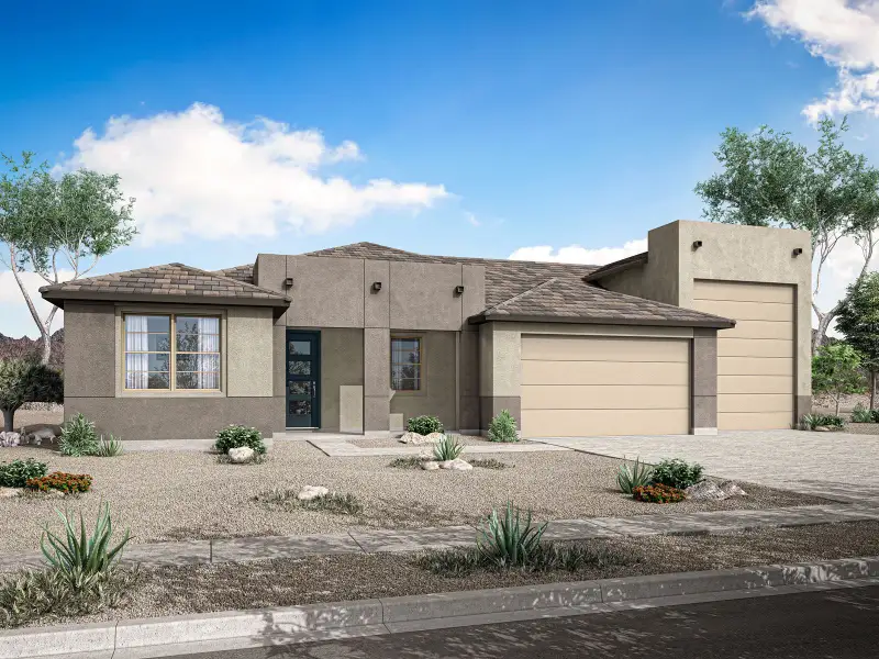 Representative exterior photo of a completed home built from the Mulberry by Mattamy Homes in White Tank Vistas, Waddell, AZ (Image 1). Representative exterior photo of a completed home built from the Mulberry by Mattamy Homes in White Tank Vistas, Waddell, AZ (Image 1).