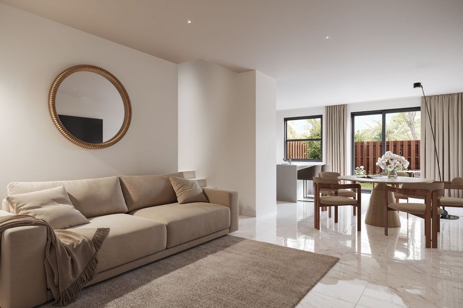 Representative furnished interior of a home built from the Gloria by Bluenest Development in K-Legacy, Miami (Image 6). Representative furnished interior of a home built from the Gloria by Bluenest Development in K-Legacy, Miami (Image 6).