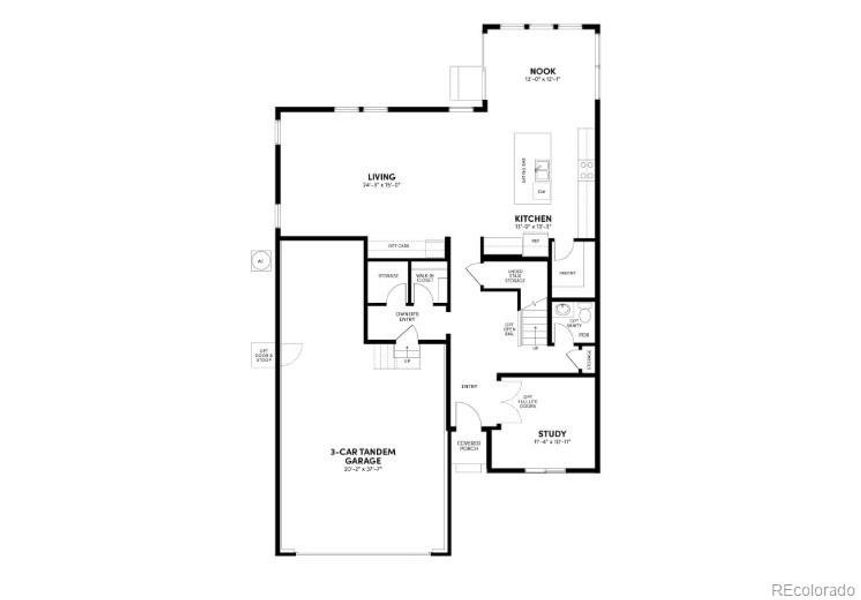 2D floor plan layout of this home in Artisan at Brighton Crossings, Brighton, CO (Image 2).
