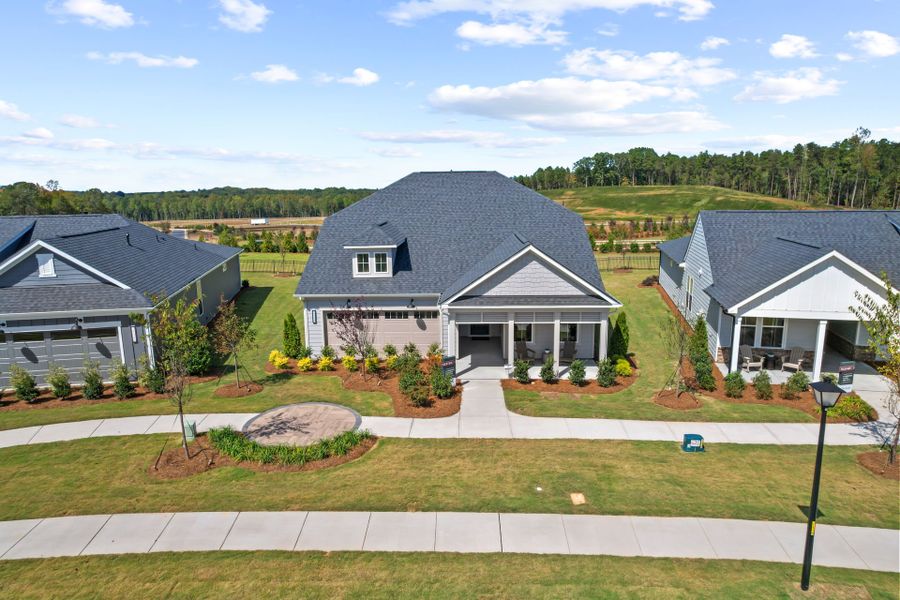 Representative exterior photo of a completed home built from the Prestige by Del Webb in Del Webb Carolina Ridge, Midland, NC (Image 34).
