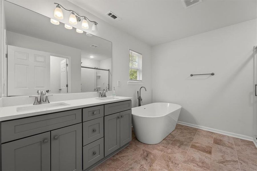 Furnished interior view inside a new home in , Hampton (Image 28).