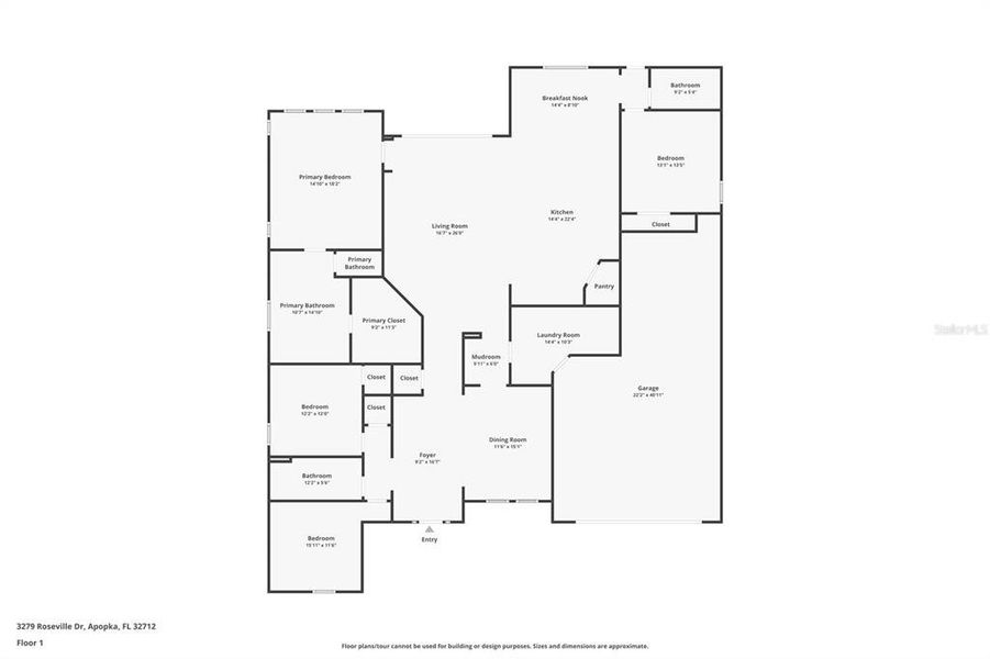2D floor plan layout of this home in Wolf Lake Ranch, Apopka, FL (Image 5).