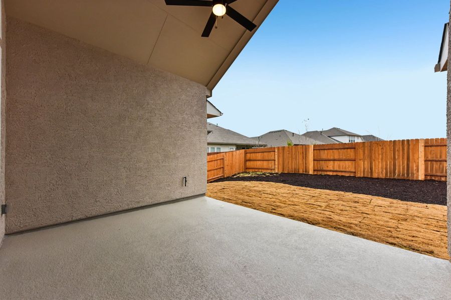 Exterior details and patio area of a home in Sweetwater, Austin (Image 3).