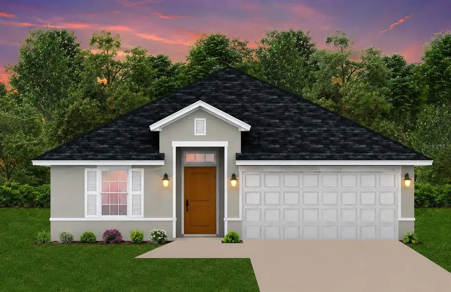 Front exterior of a new home in , Parrish, FL, highlighting curb appeal (Image 1). Front exterior of a new home in , Parrish, FL, highlighting curb appeal (Image 1).