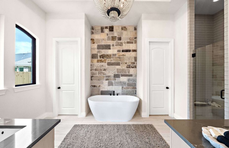 Representative furnished interior of a home built from the 2855 by Ravenna Homes in The Woodlands Hills 65′, Willis (Image 34).