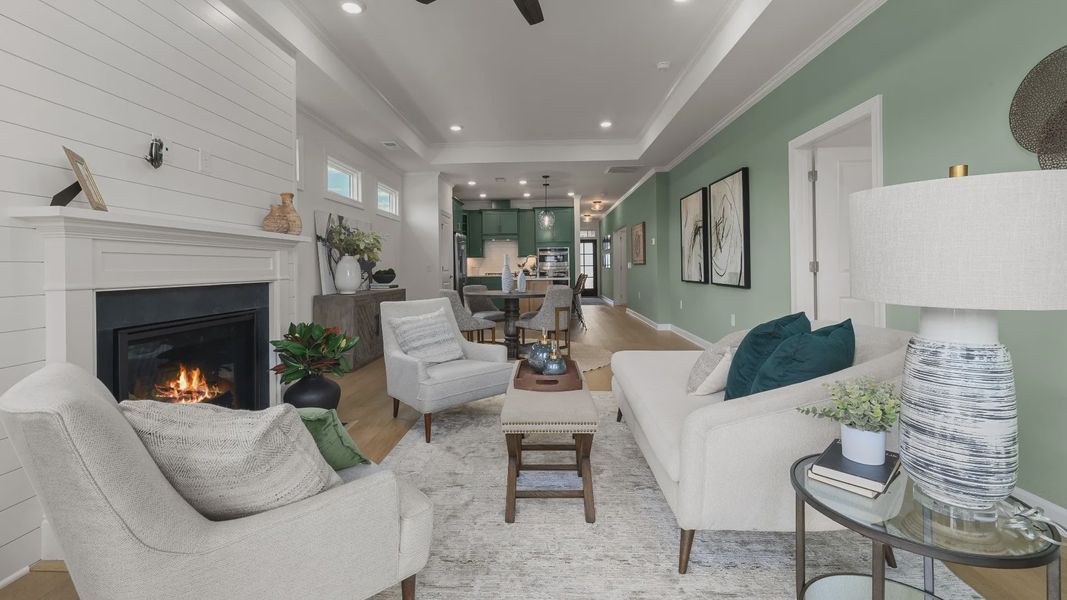 Representative furnished interior of a home built from the Rockaway by Epcon Communities in The Courtyards at Oak Grove, Durham (Image 17).