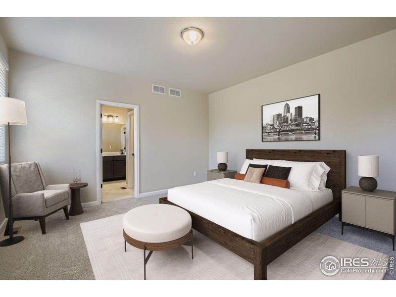 Spacious primary bedroom