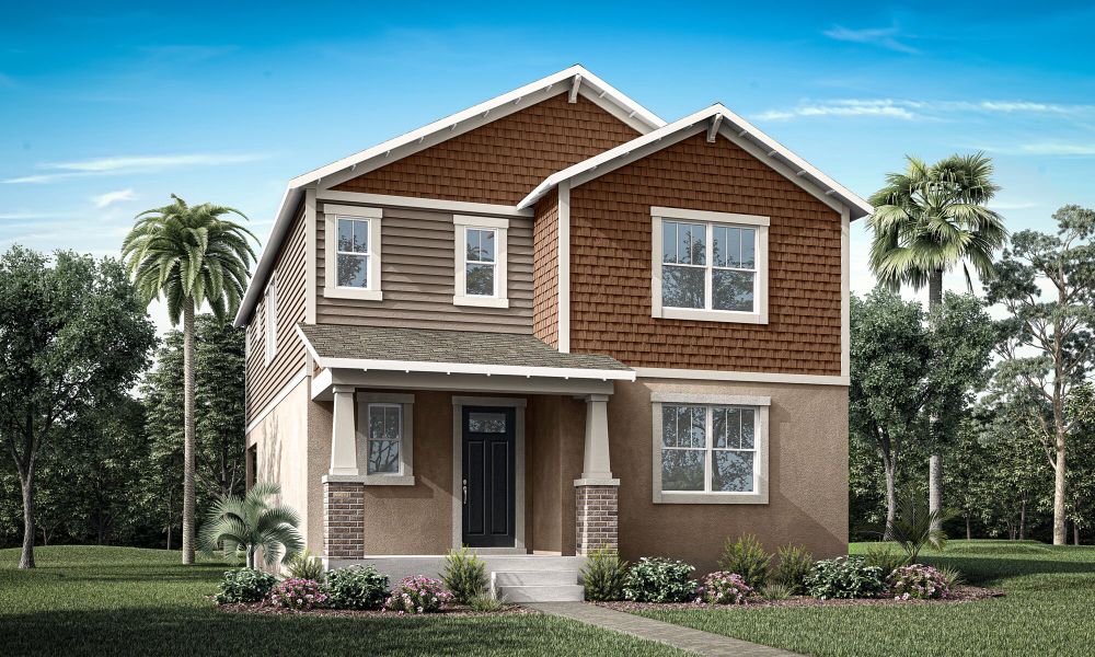 Representative exterior photo of a completed home built from the Windley by Mattamy Homes in Rainwood, Clermont, FL (Image 5). Representative exterior photo of a completed home built from the Windley by Mattamy Homes in Rainwood, Clermont, FL (Image 5).