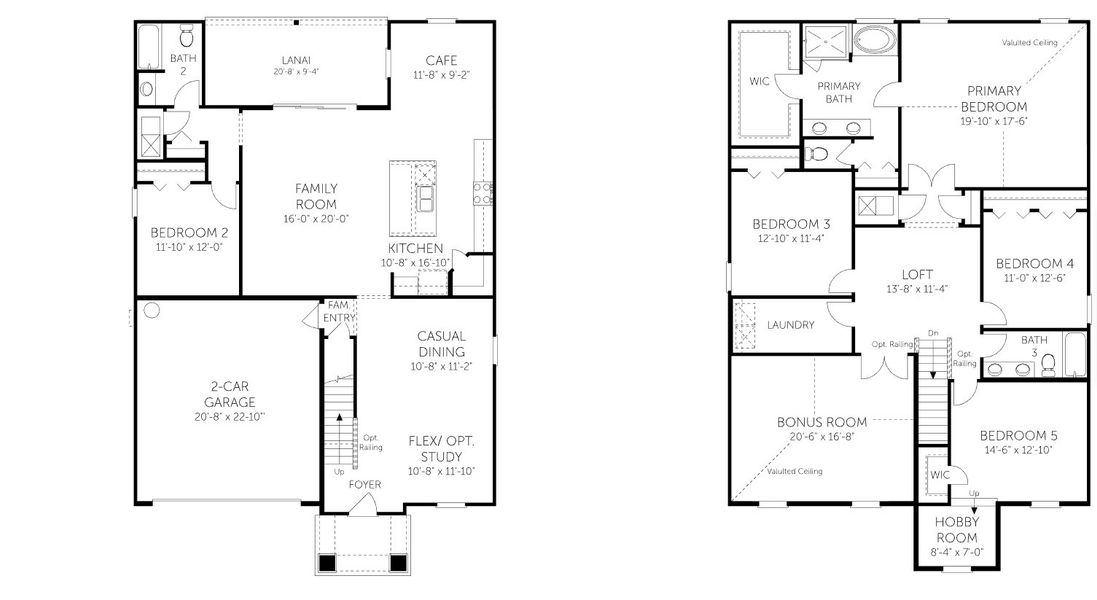 2D floor plan layout for the Wellington - 60' Homesites by Dream Finders Homes in Jennings Farm, Middleburg, FL (Image 3). 2D floor plan layout for the Wellington - 60' Homesites by Dream Finders Homes in Jennings Farm, Middleburg, FL (Image 3).