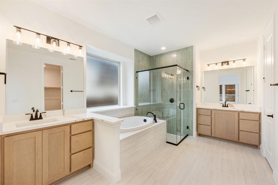 Furnished interior view inside a new home in Windsong Ranch Classic 61, Prosper (Image 18).