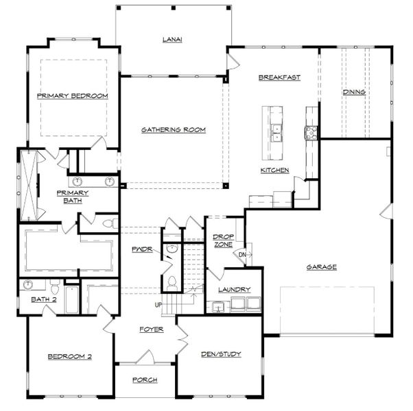 2D floor plan layout of this home in Riverwalk, Rock Hill, SC (Image 3).