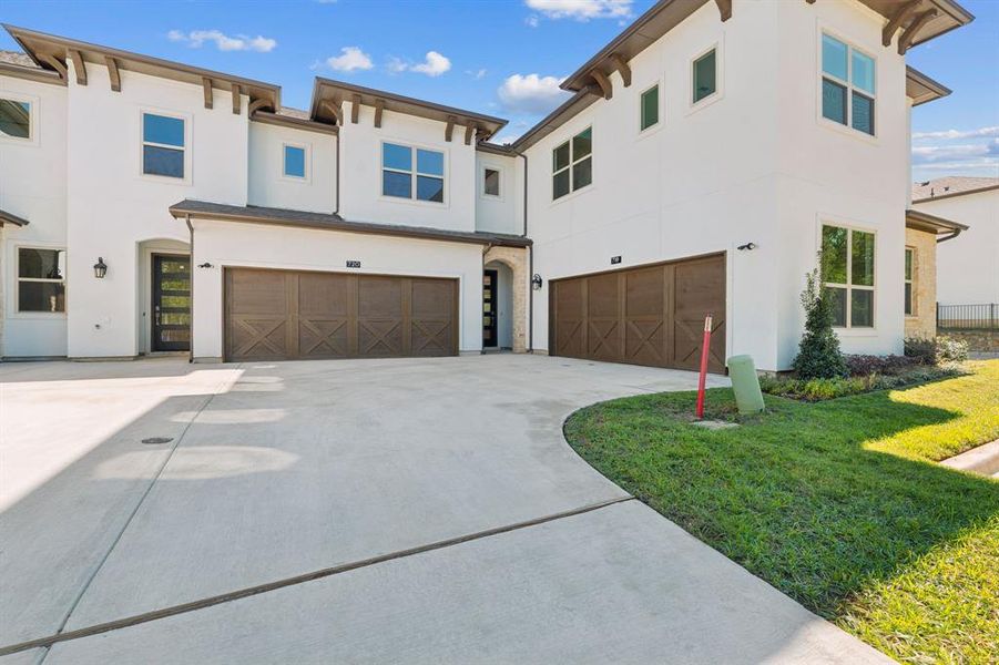 Each unit has a 2 car garage.