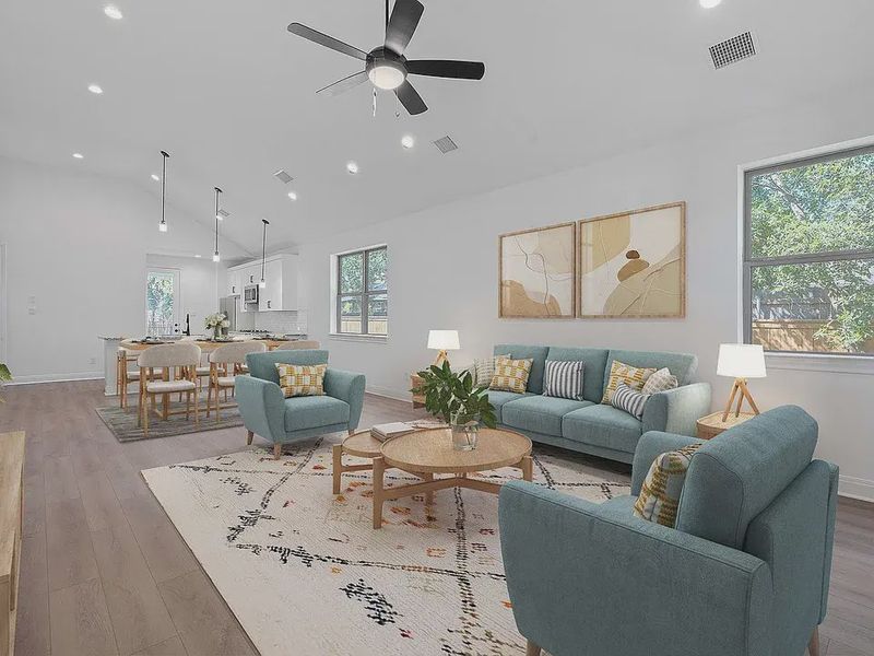 Furnished interior view inside a new home in The Porch at Du Pre, Buda (Image 5).