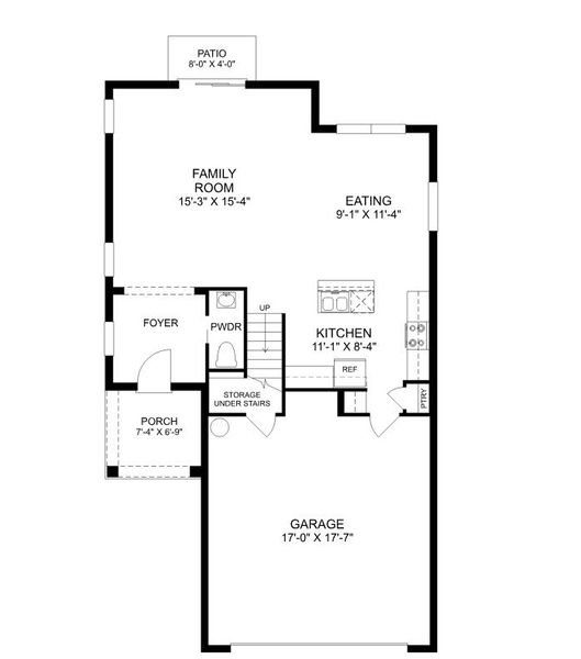 2D floor plan layout for the The Atrium by Stanley Martin Homes in Oakfield Trails, Parrish, FL (Image 3).