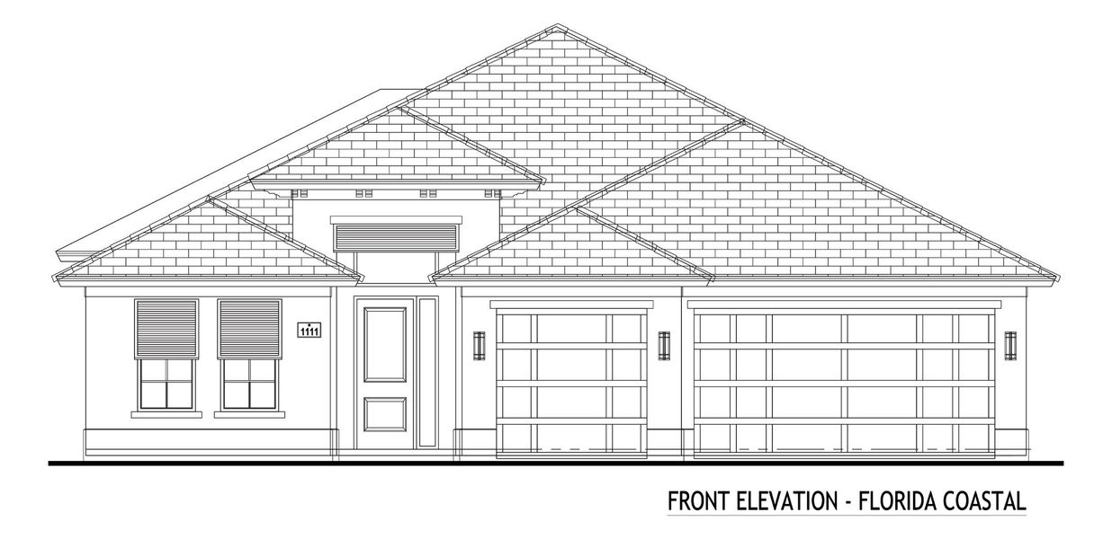 Architectural rendering of home exteriors planned for Ravens Landing in Vero Beach, FL (Image 6).