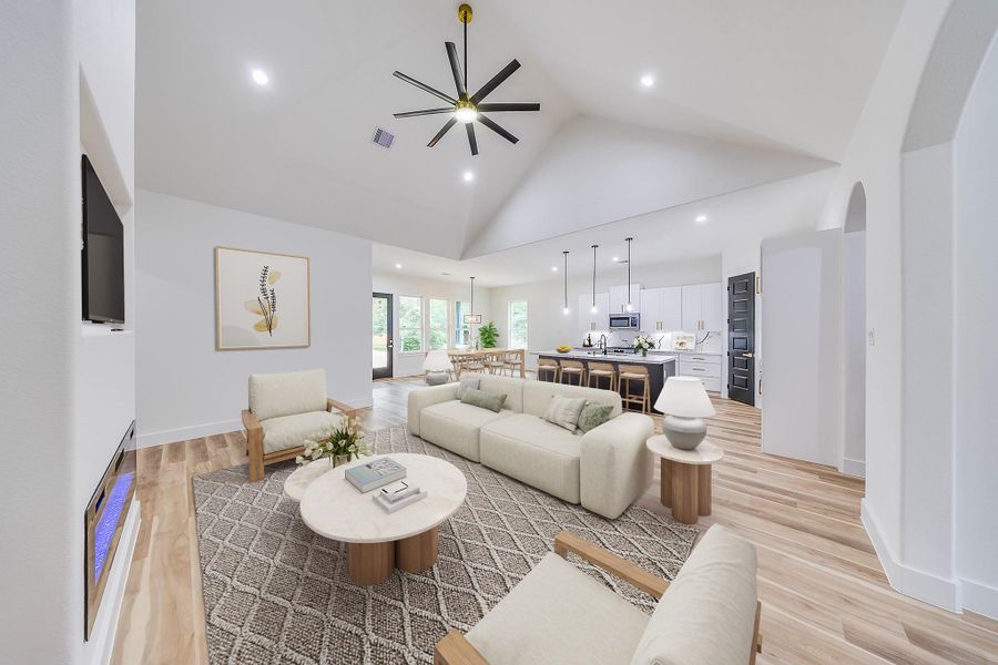 Spacious living room with abundant natural light, open layout, and comfortable design, perfect for family gatherings and entertaining. Spacious living room with abundant natural light, open layout, and comfortable design, perfect for family gatherings and entertaining.