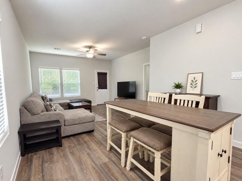 Furnished interior view inside a new home in Paloma at Sanford Farms, Waller (Image 12). Furnished interior view inside a new home in Paloma at Sanford Farms, Waller (Image 12).