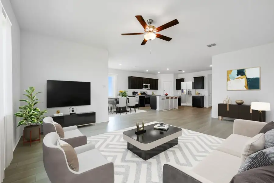 Furnished interior view inside a new home in Madero 50s, Fort Worth (Image 7). Furnished interior view inside a new home in Madero 50s, Fort Worth (Image 7).