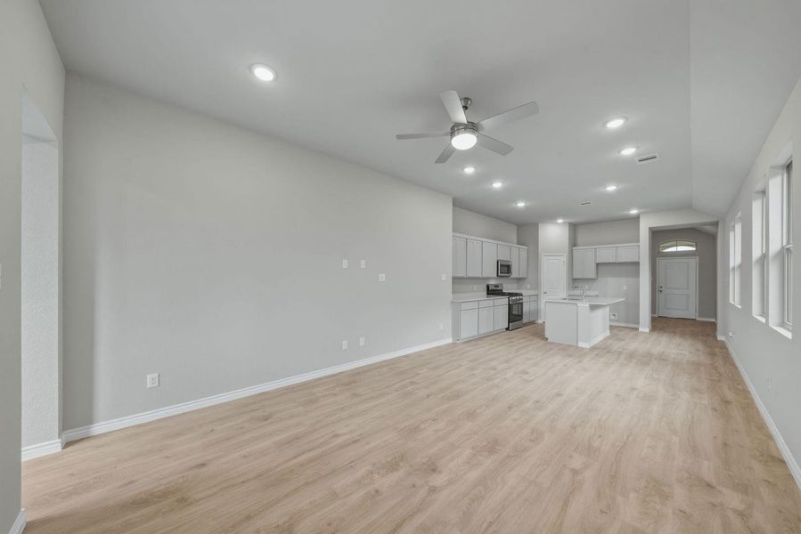 Dining and Living Area in the Cedar home plan by Trophy Signature Homes – REPRESENTATIVE P