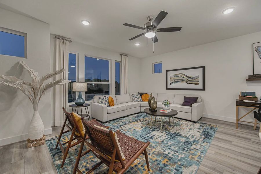 Representative furnished interior of a home built from the Calypso by Chesmar Homes in Prominence Urban, San Antonio (Image 9).