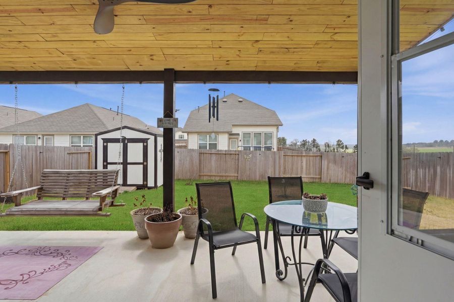 20' x 12' covered back porch for chilling and grilling