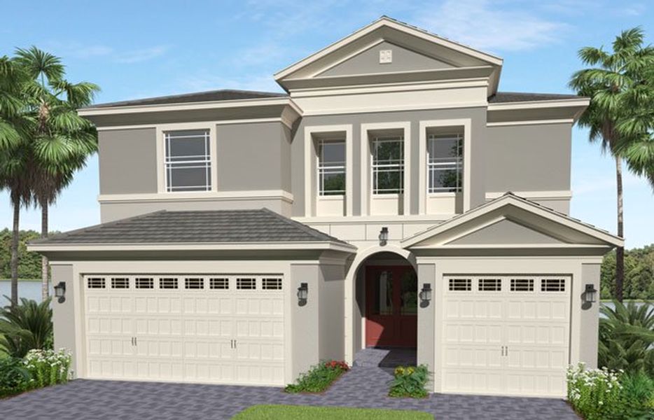 Representative exterior photo of a completed home built from the Birchwood by Minto Communities in Westlake, Loxahatchee, FL (Image 2). Representative exterior photo of a completed home built from the Birchwood by Minto Communities in Westlake, Loxahatchee, FL (Image 2).