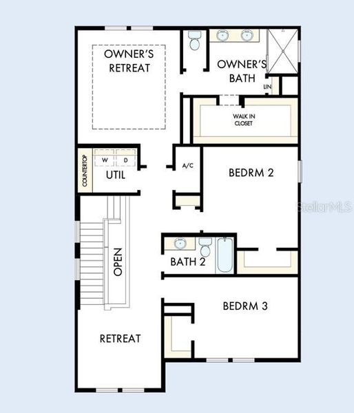 2D floor plan layout of this home in Persimmon Place – Garden Series, Wesley Chapel, FL (Image 5). 2D floor plan layout of this home in Persimmon Place – Garden Series, Wesley Chapel, FL (Image 5).