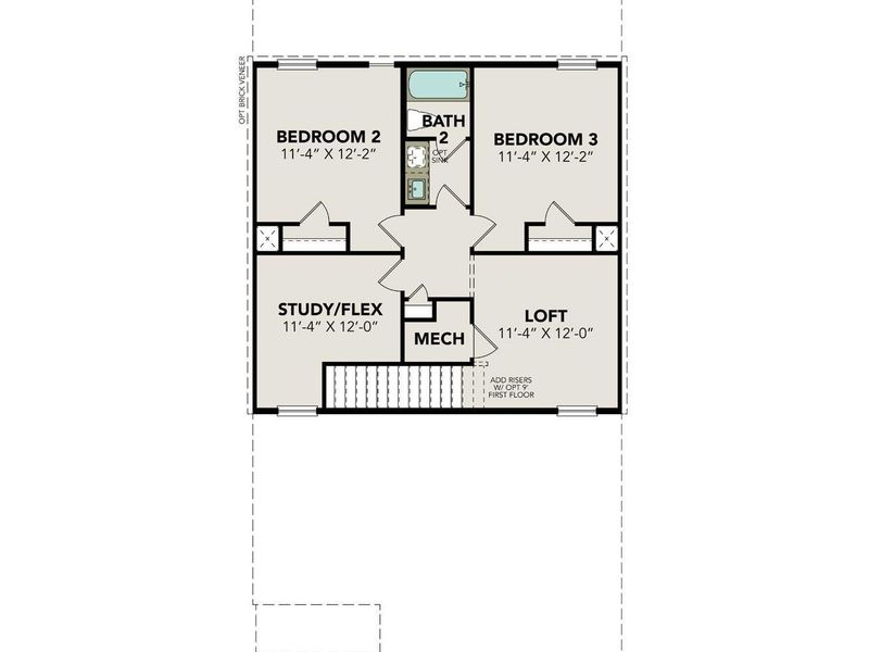 2D floor plan layout of this home in Caney Creek Place, Conroe, TX (Image 6).