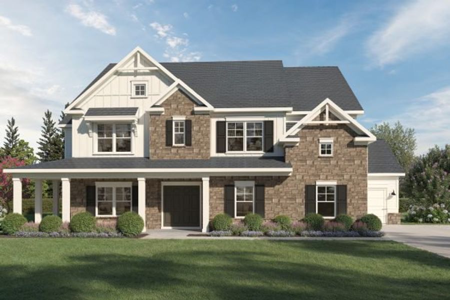 Representative exterior photo of a completed home built from the George by Kerley Family Homes in Walters Creek, Douglasville, GA (Image 2). Representative exterior photo of a completed home built from the George by Kerley Family Homes in Walters Creek, Douglasville, GA (Image 2).