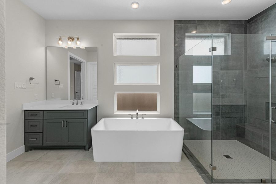 Furnished interior view inside a new home in Bridgeland, Cypress (Image 12).