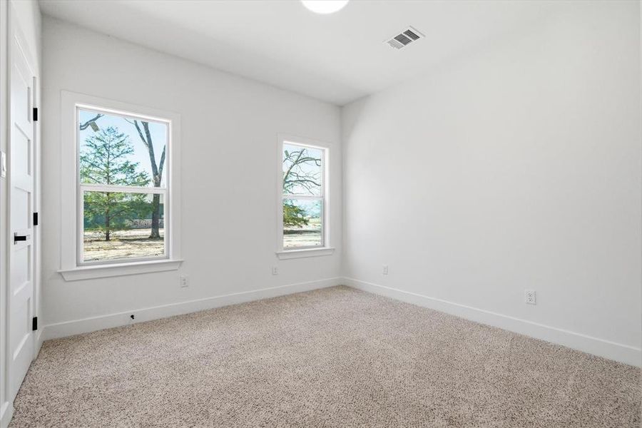 Plush carpet in secondary bedrooms
