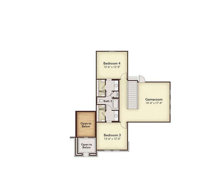 2D floor plan layout of this home in Discovery Lakes, Rockwall, TX (Image 5).