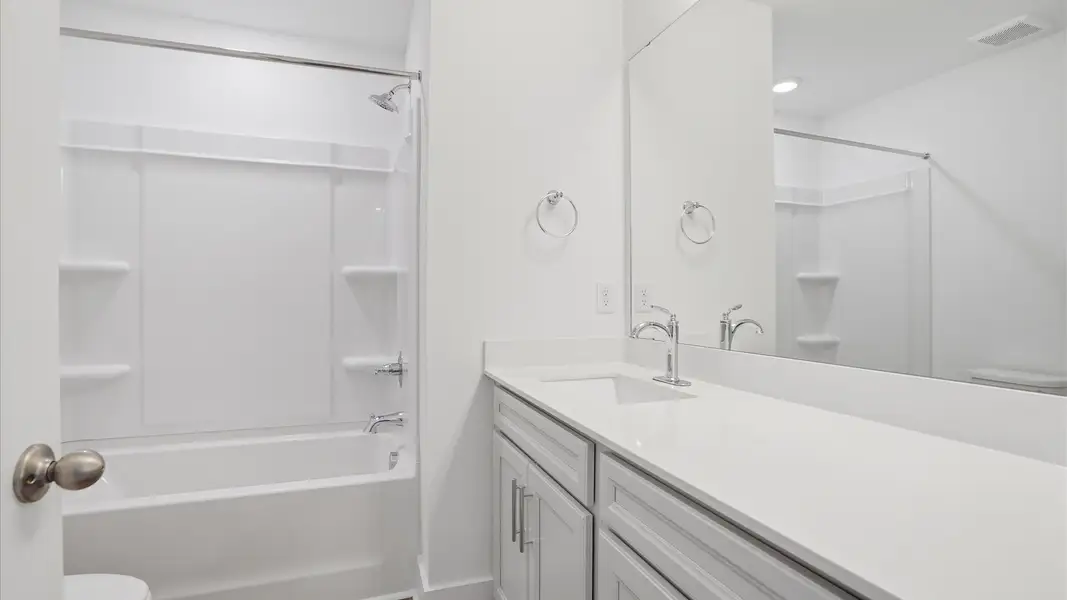 Well-appointed full bath with high standards of craftsmanship and everyday function located in Greenville, SC