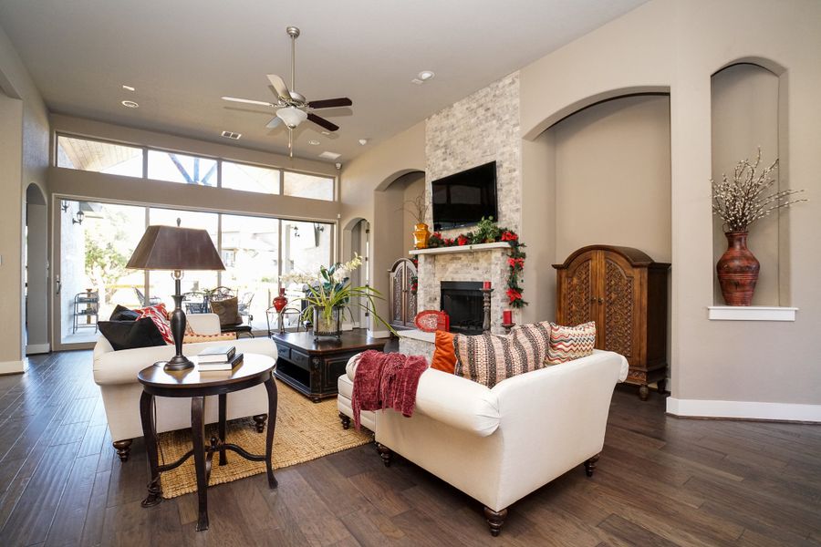 Representative furnished interior of a home built from the The Scottsdale 5000 by Whitestone Custom Homes in Johnson Ranch, Bulverde (Image 6).
