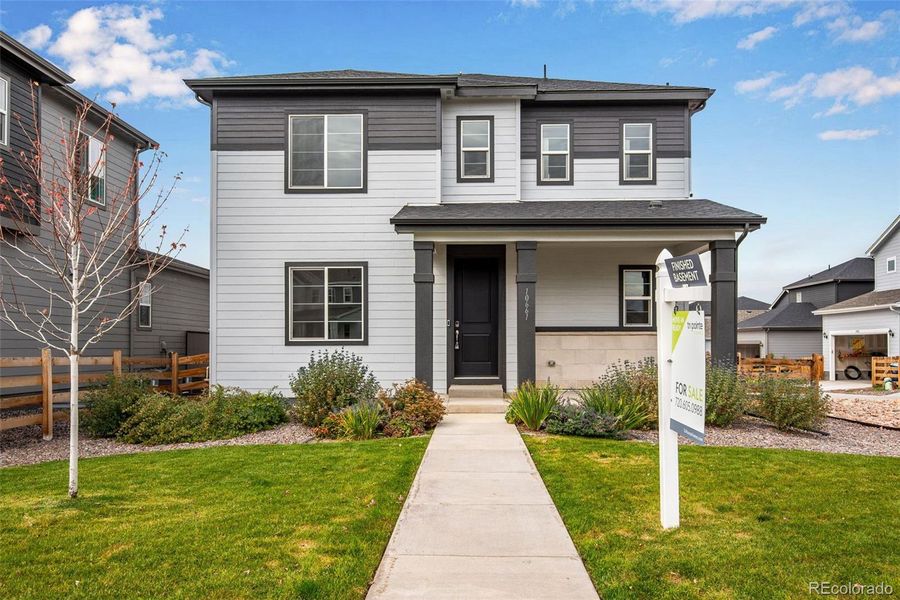 Exterior details and patio area of a home in Crescendo Collection at Reunion, Commerce City (Image 2). Exterior details and patio area of a home in Crescendo Collection at Reunion, Commerce City (Image 2).