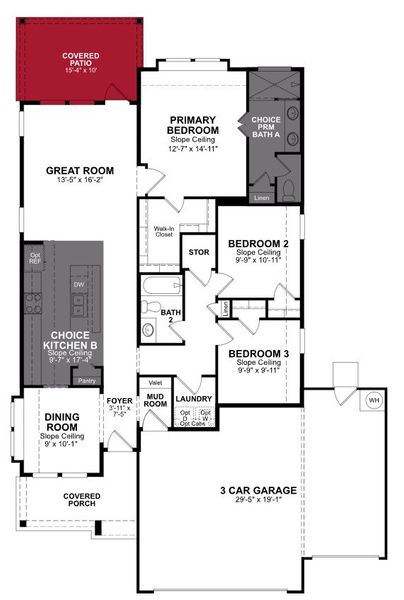 2D floor plan layout of this home in Arabella on the Prairie, Richmond, TX (Image 2).