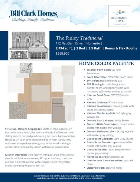 2D floor plan layout of this home in Riverside Cove, Wilmington, NC (Image 6).