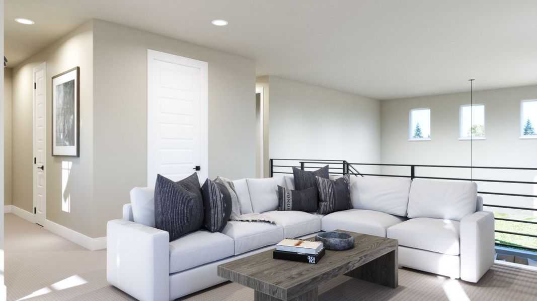 Representative furnished interior of a home built from the 3 by Trumark Homes in RainDance, Windsor (Image 11).