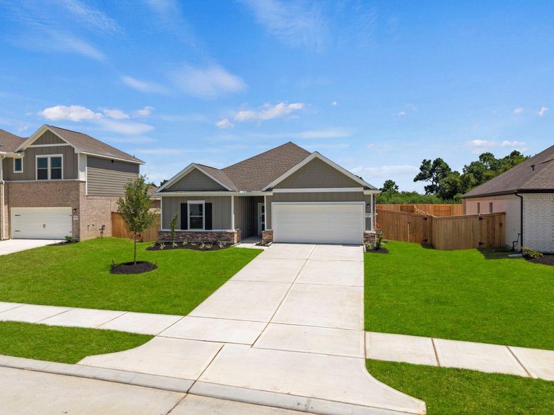 Front exterior of a new home in Windcress, Cove, TX, highlighting curb appeal (Image 21).