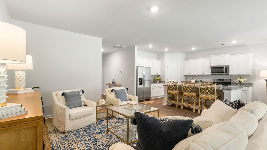 Furnished interior view inside a new home in Pine Hills at Cane Bay, Summerville (Image 19). Furnished interior view inside a new home in Pine Hills at Cane Bay, Summerville (Image 19).