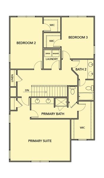 2D floor plan layout for the Redbud by Kerley Family Homes in Park Center Pointe, Austell, GA (Image 4).