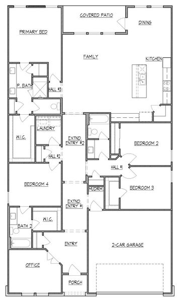 2D floor plan layout for the 2256 by Texas Homes in The Woodlands, Mico, TX (Image 3).