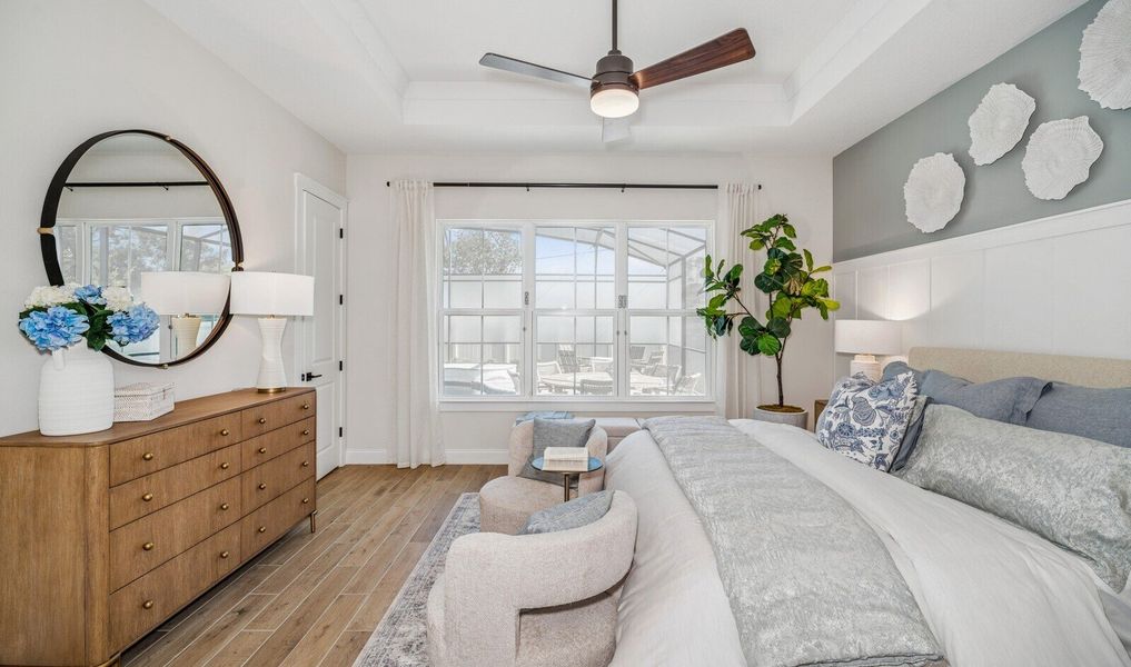 Primary suite with tray ceiling