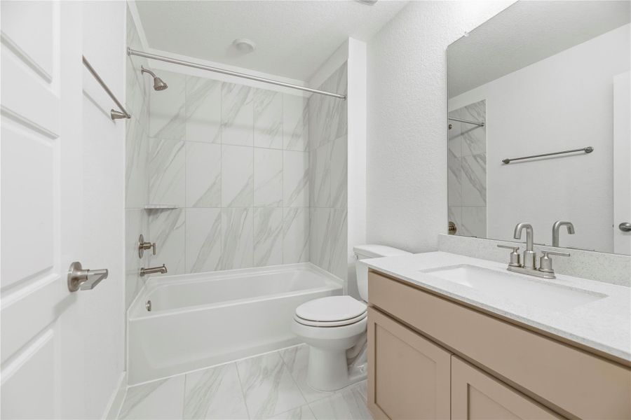 One of two upstairs bathrooms.