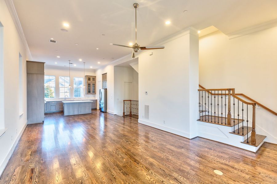 Spacious, unfurnished interior of a new home in The Brownstones at East Quarter, Dallas (Image 12). Spacious, unfurnished interior of a new home in The Brownstones at East Quarter, Dallas (Image 12).