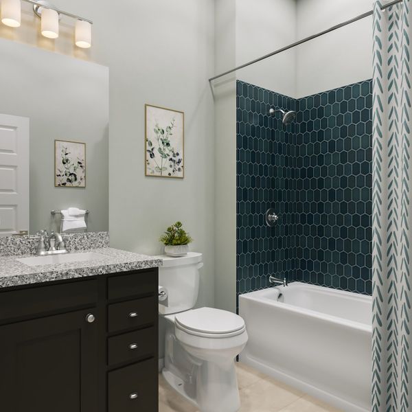 Representative furnished interior of a home built from the Hawthorn by Tri Pointe Homes in Lagos Reserve, Manor (Image 4).