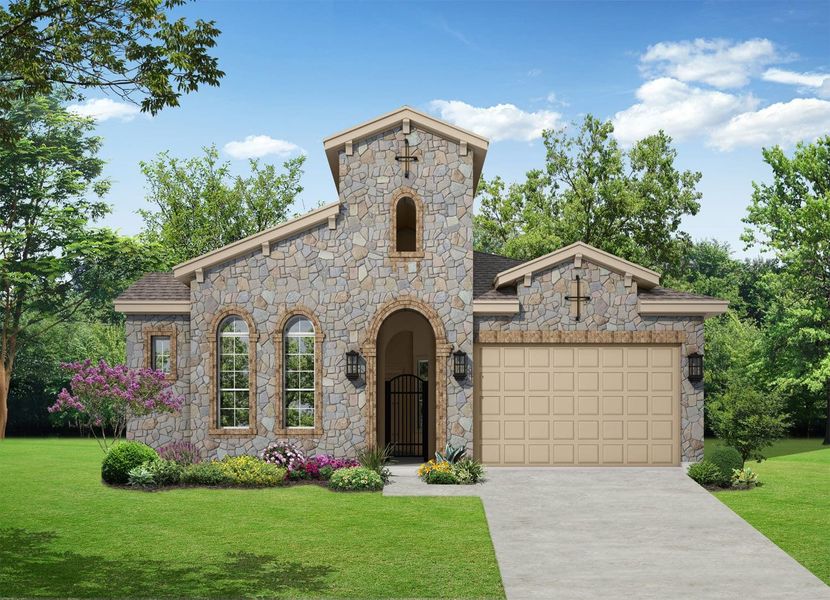 Bordeaux Floor Plan in Ranches at Creekside, Boerne | Sitterle Homes Elevation D Bordeaux Floor Plan in Ranches at Creekside, Boerne | Sitterle Homes Elevation D