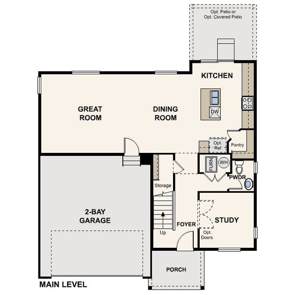 2D floor plan layout for the Ontario by Century Communities in Spring Valley Ranch, Elizabeth, CO (Image 3). 2D floor plan layout for the Ontario by Century Communities in Spring Valley Ranch, Elizabeth, CO (Image 3).
